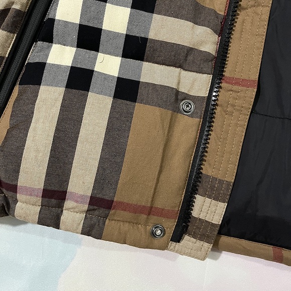 Burberry Checked Hooded Down Jacket - Picture 2 of 15